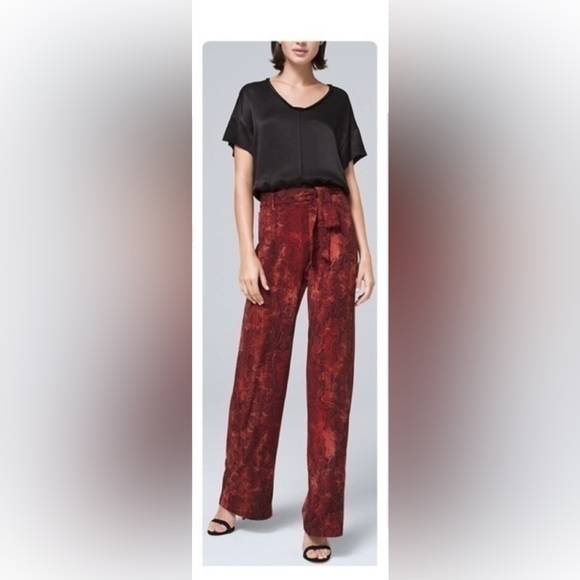 🌺 WHBM Python Print Wide Leg Pull On Pants - Picture 1 of 6